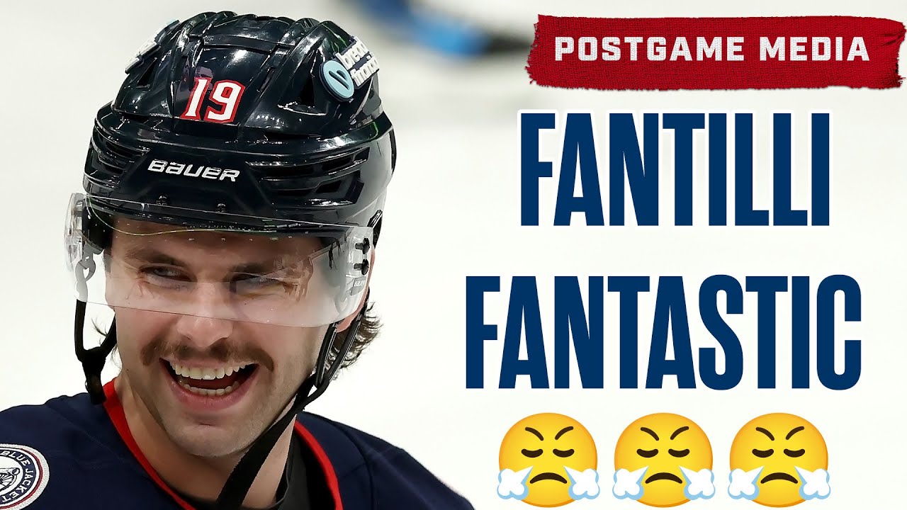 FANTILLI, FANTASTIC! Adam Scores Twice in Blue Jackets 5-2 W over the Flames! | Postgame Media