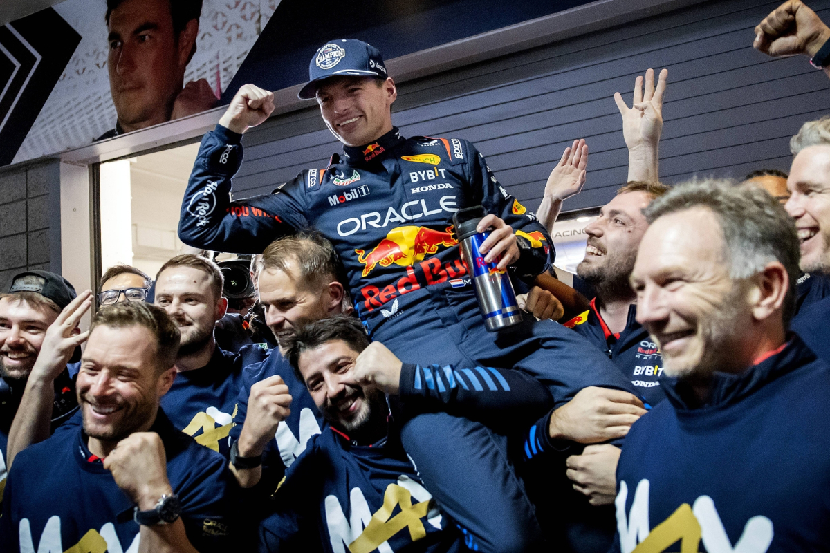 NASCAR driver PICTURED with Verstappen as star celebrates F1 championship win in Las Vegas