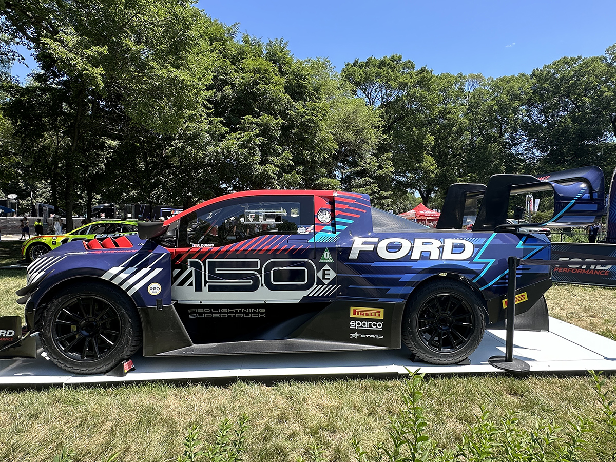 A ford lightning f150 off-road truck was on display in chicago at the nascar street race event. Photo by jerry jordan/kickin' the tires
