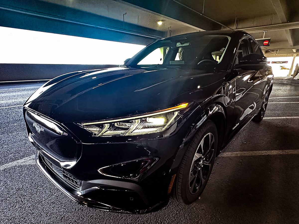 Ford's mach e was well-received by consumers but sales have dropped. Photo by jerry jordan/kickin' the tires