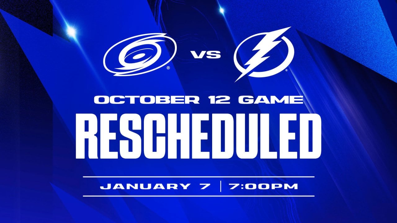 Lightning game versus Carolina Hurricanes rescheduled to January 7