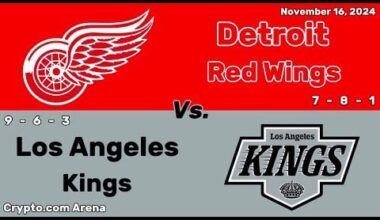 Detroit Red Wings vs Los Angeles Kings | November 16, 2024 | All Goals