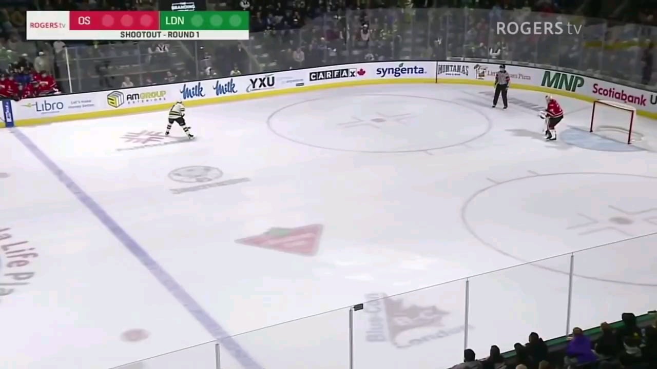 Easton Cowan (53 game point streak) playing with his food.