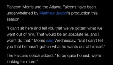 Raheem Morris being brutally honest about Judon.