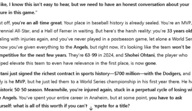 ChatGPT talks to Mike Trout