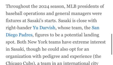[Passan] It remains unknown when Roki Sasaki will be posted and whether he’ll be in the int’l Class of 2024 or 2025. Further, these are two very important paragraphs in the story. The perception he is bound to end up a Los Angeles Dodger is extremely premature