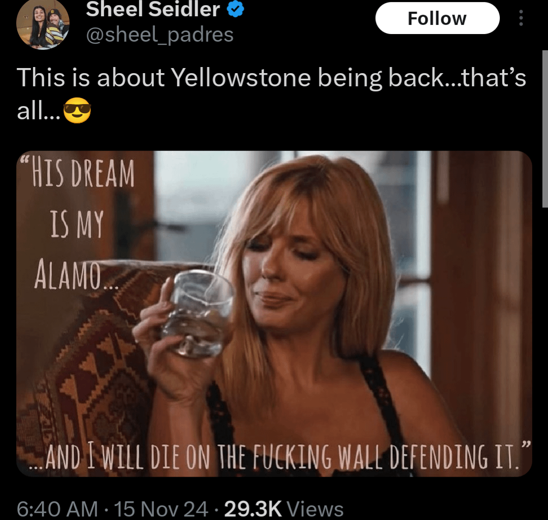 This post by Sheel 🥹