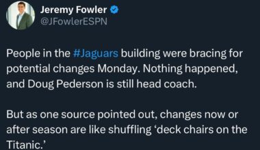 [Jeremy Fowler] Changes now or at the end of the season is like “shuffling deck chairs on the Titanic”