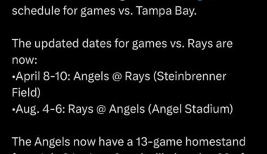 MLB schedule update: The locations for our two series against the Rays have swapped