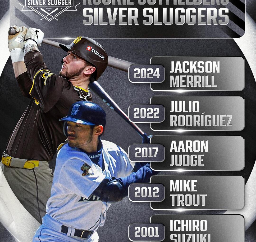 [MLB] Jackson Merrill is only the 5th rookie outfielder to win a Silver Slugger 👀