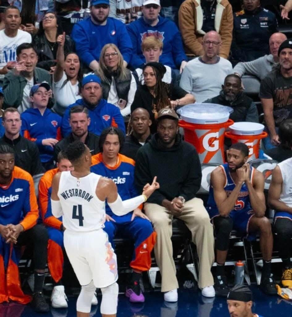 Russell Westbrook flipping off the Knicks bench down when they are by 20+ points
