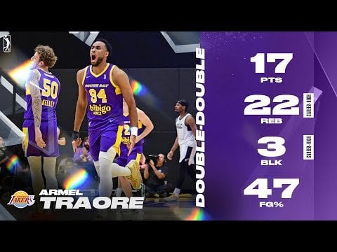 Armel Traore Records 17 PTS & 22 REB Double-Double In Lakers Win