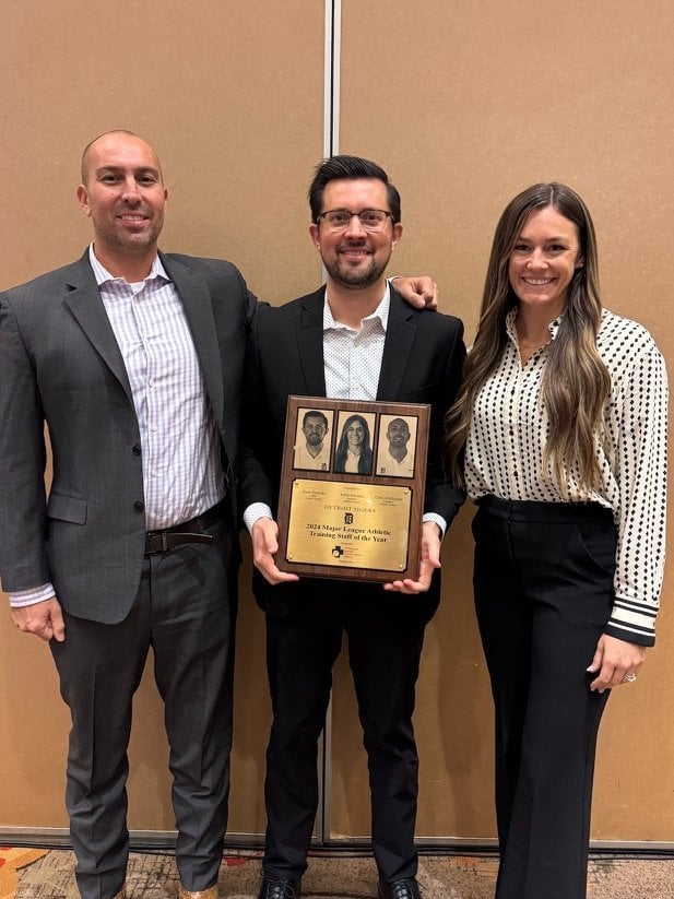 [PBATS] A huge congratulations to the Tigers athletic training staff on winning the 2024 PBATS MLB Athletic Training Staff of the Year Award! Ryne Eubanks (Head Athletic Trainer), Kelly Rhoades (Asst. Athletic Trainer), Chris McDonald (Asst. Athletic Trainer)