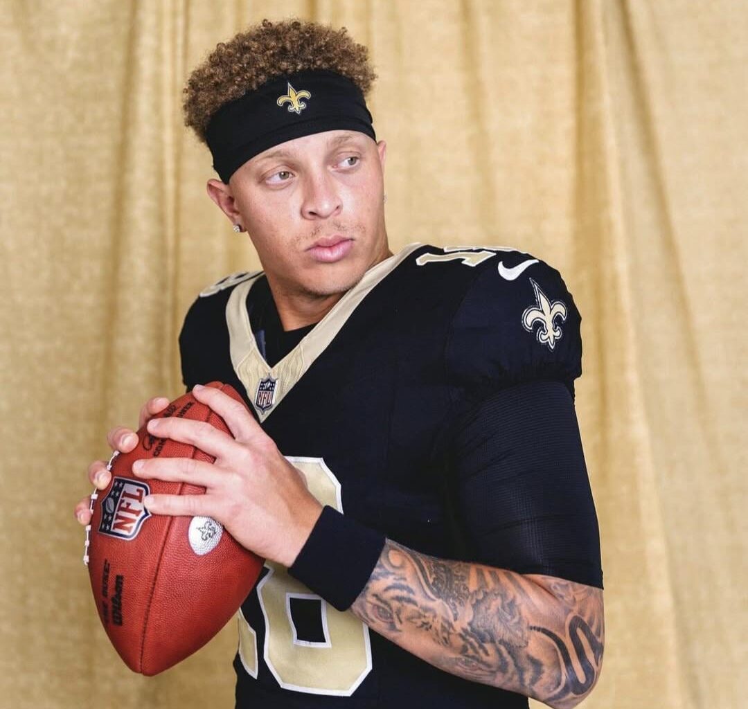 Spencer Rattler, Backup Quarterback for the New Orleans Saints and amateur Patrick Mahomes impersonator