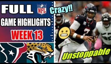 Houston Texans vs Jacksonville Jaguars Week 13 FULL GAME | 2024 NFL Highlights