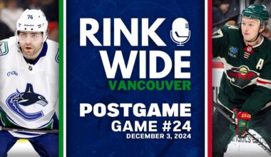 RINK WIDE POST-GAME: Vancouver Canucks at Minnesota Wild | Game 24 - Dec. 3, 2024