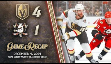 HIGHLIGHTS | Vegas Golden Knights 4, Anaheim Ducks 1 | Dec. 4, 2024