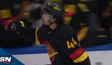 Canucks' Kiefer Sherwood Capitalizes on Misplay By Blue Jackets' Elivis Merzlikins