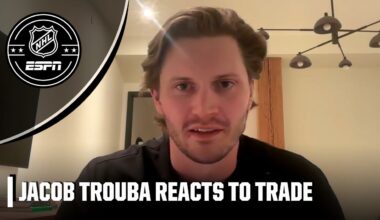 ‘Bittersweet’ 🏒 Jacob Trouba reacts to being traded from Rangers to Ducks | ESPN NHL