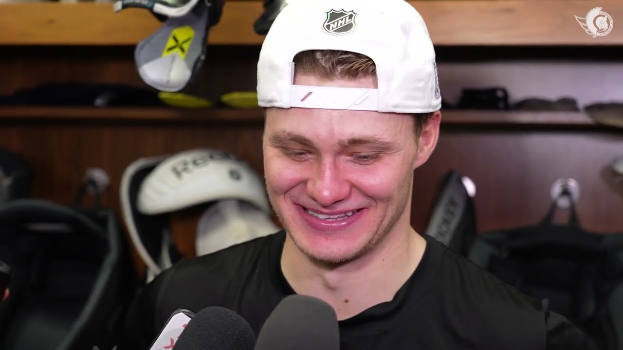 Tim Stützle, Linus Ullmark, Jacob Bernard-Docker, and Travis Green Postgame Media vs NSH