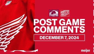 JT Compher, Moritz Seider, Derek Lalonde Post Game Comments vs COL | Dec. 7, 2024