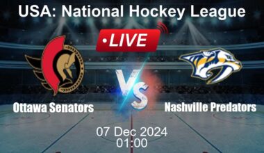 🔴 LIVE: Ottawa Senators vs Nashville Predators - Live Ice Hockey Score
