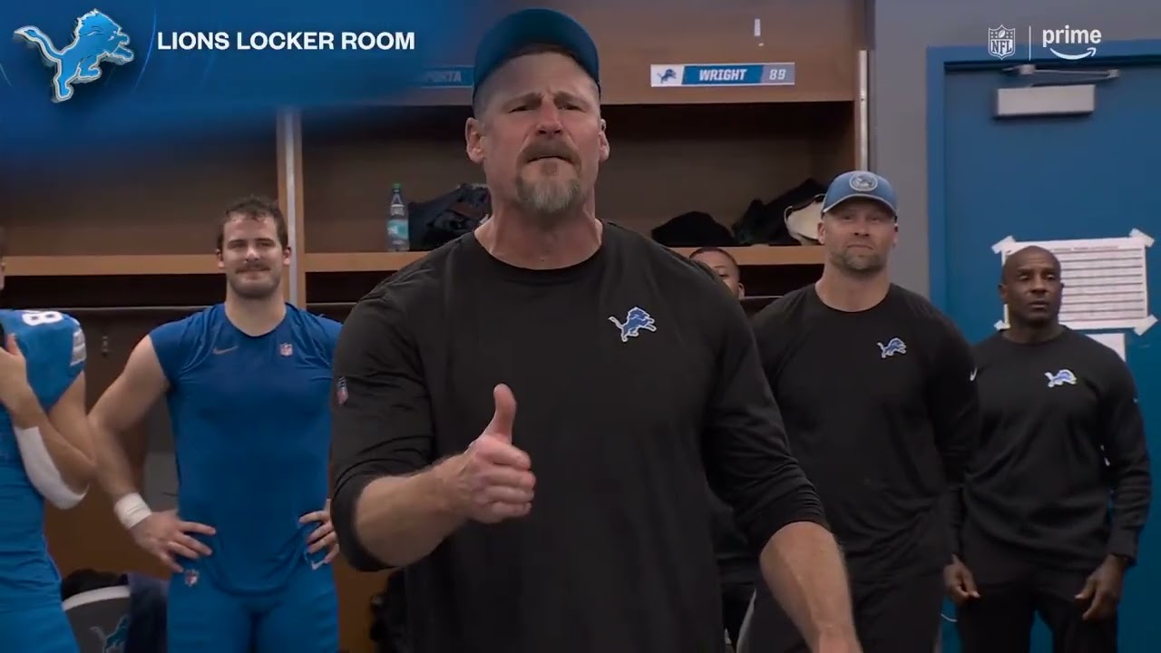 Lions Dan Campbell as Fired Up as Ever in Locker Room Speech to #Lions After Record Straight 11 Wins
