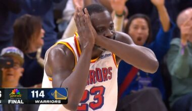 Draymond Green does the Night Night celly after dagger dunk vs Timberwolves