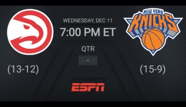 Atlanta Hawks @ New York Knicks | #NBAEmiratesCup Quarter Final on ESPN Live Scoreboard