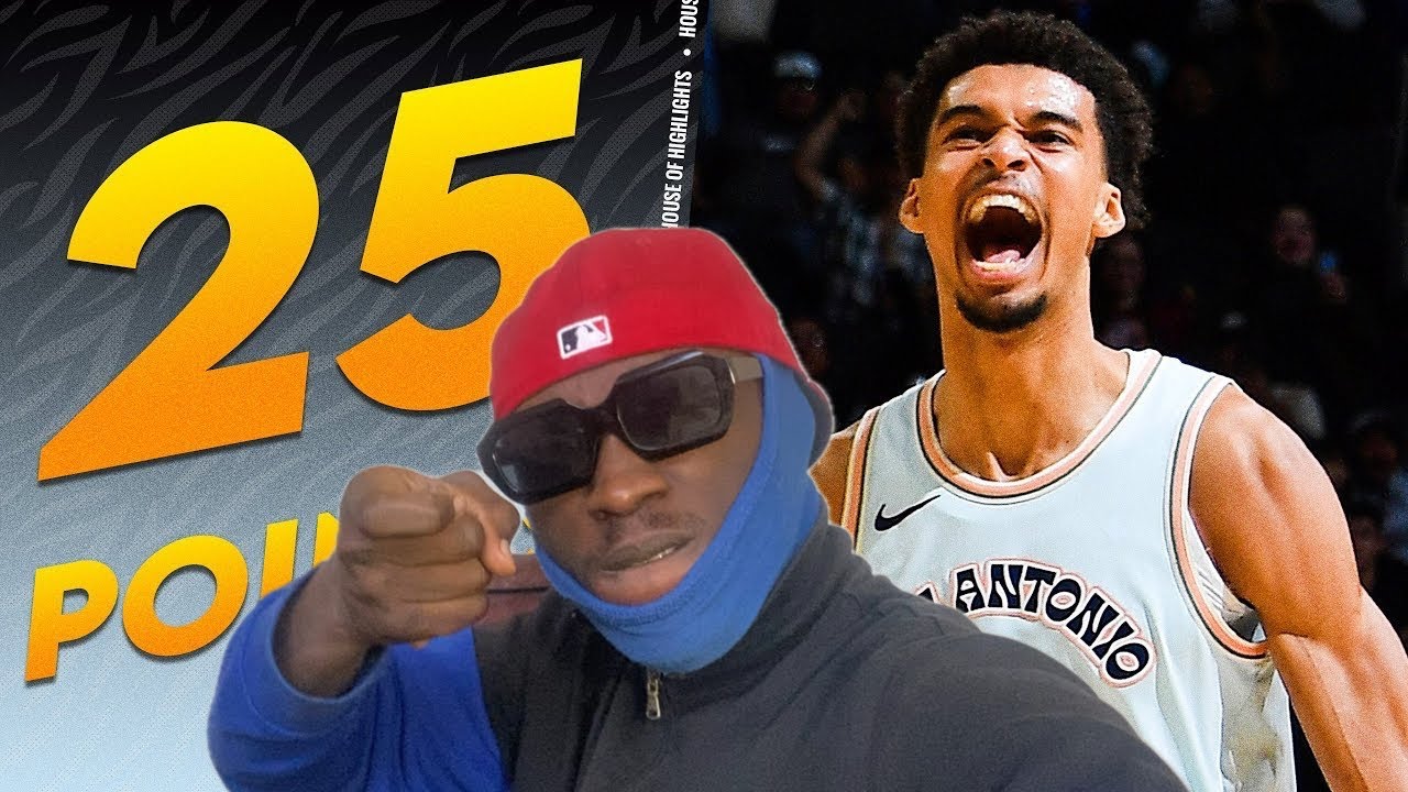 victor wembanyama going crazy New Orleans Pelicans vs San Antonio Spurs Funny reaction