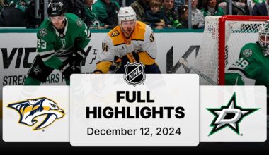 NHL Highlights | Predators vs. Stars | December 12, 2024