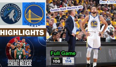 Golden State Warriors vs Minnesota Timberwolves Full Game Highlights | NBA Season Dec 8, 2024