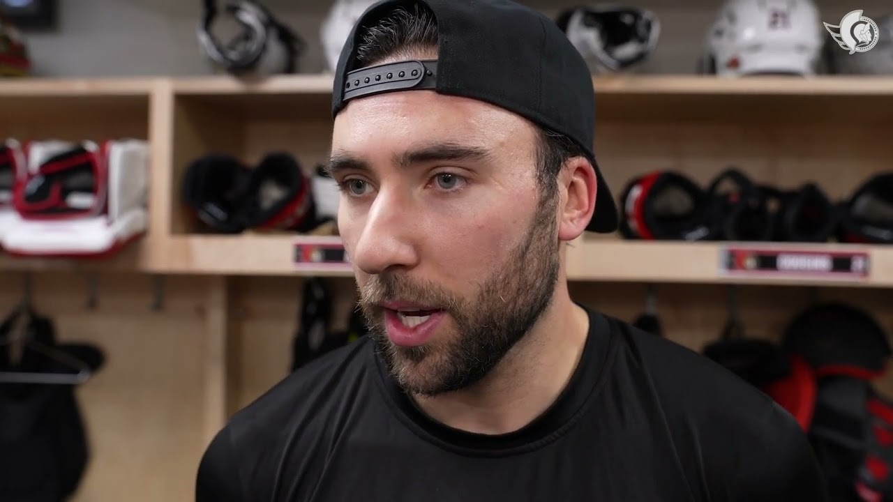 Shane Pinto, Michael Amadio, and Travis Green Pregame Media vs CAR