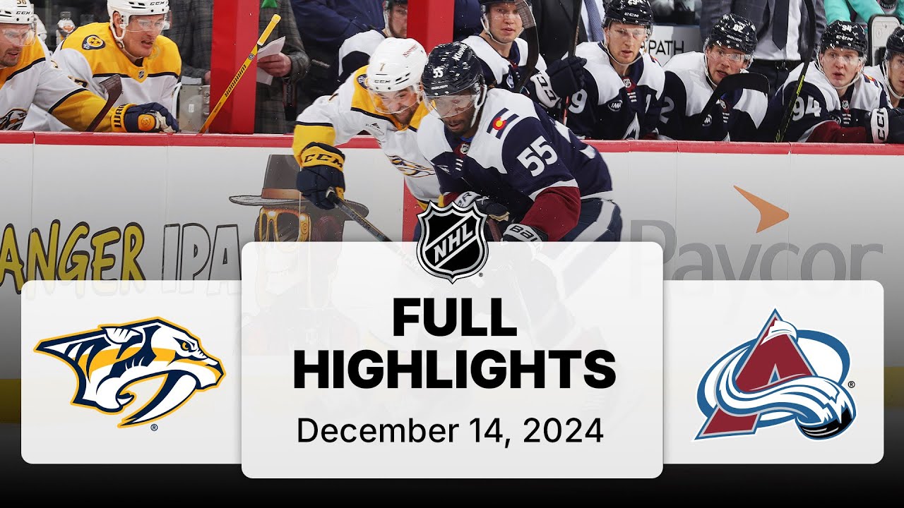 NHL Highlights | Predators vs. Avalanche - December 14, 2024
