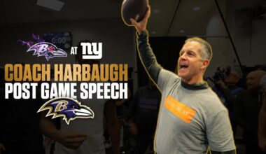 John Harbaugh Hands Out Game Balls After Ravens' Win Over Giants | Baltimore Ravens