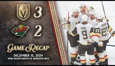 HIGHLIGHTS | Vegas Golden Knights 3, Minnesota Wild 2 | Dec. 15, 2024