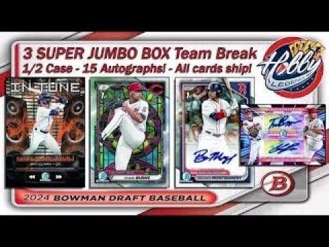 2024 Bowman Draft 1/2 Case (3 SUPER JUMBO BOX) Team Break #4 eBay 12/13/24