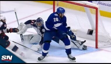 Blue Jackets' Jet Greaves Makes Incredible Effort To Rob Lightning's Nick Paul On Breakaway Attempt