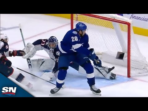 Blue Jackets' Jet Greaves Makes Incredible Effort To Rob Lightning's Nick Paul On Breakaway Attempt