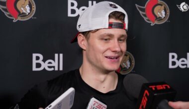 Shane Pinto, Michael Amadio, Tim Stützle, Travis Green Postgame Media vs SEA