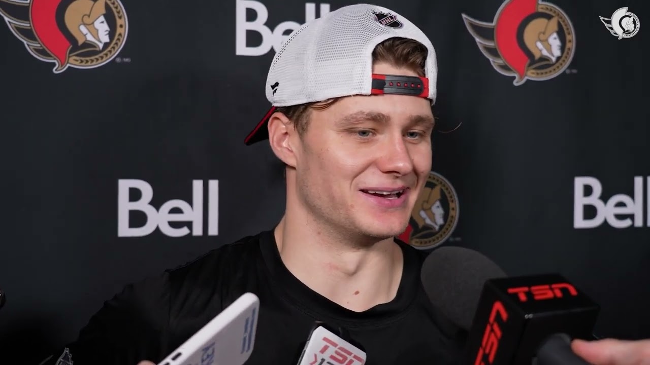 Shane Pinto, Michael Amadio, Tim Stützle, Travis Green Postgame Media vs SEA