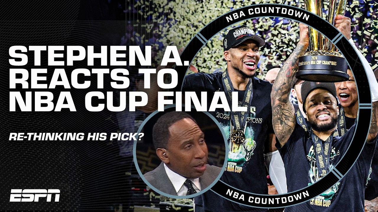 Stephen A. has to 're-think' his NBA Finals pick after the Thunder 'shot bricks' in the NBA Cup 👀