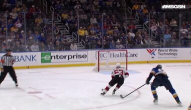 Jesper Bratt scores a goal against the St. Louis Blues