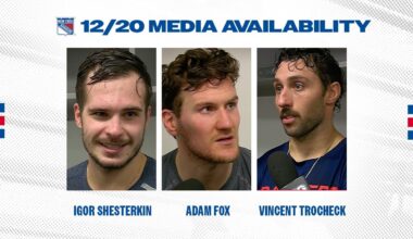 NYR at DAL: Igor Stesterkin, Adam Fox and Vincent Trocheck Postgame Availability | Dec. 20, 2024