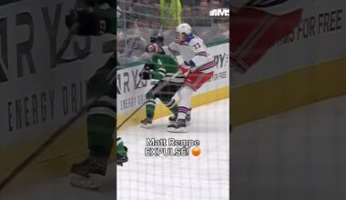 Matt Rempe a écopé d’une inconduite de partie pour ce coup à la tête d’Heiskanen 👏🏻 #nhl #rangers