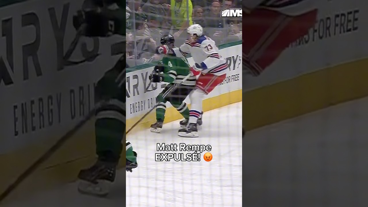 Matt Rempe a écopé d’une inconduite de partie pour ce coup à la tête d’Heiskanen 👏🏻 #nhl #rangers
