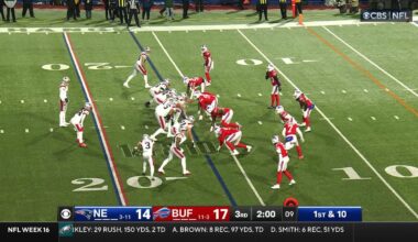 Cam Lewis' first NFL interception comes vs. Drake Maye's pass into end zone