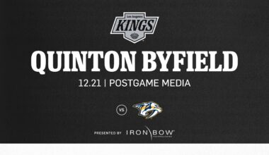 Forward Quinton Byfield | 12.21 LA Kings lose in OT against the Nashville Predators