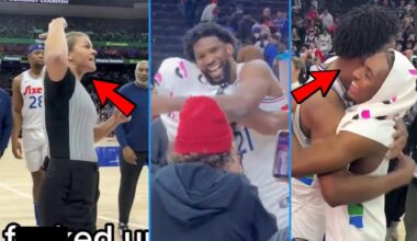 Joel Embiid & Sixers Celebration After Crazy Win vs San Antonio Spurs! Tyrese Maxey, Jenna Schroeder