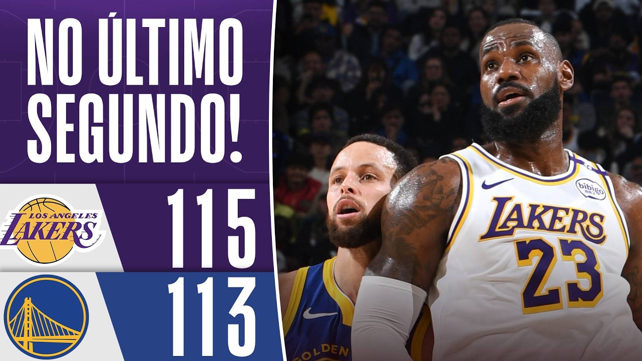 LAKERS de LEBRON tem vitória ÉPICA contra WARRIORS de CURRY no último segundo - Melhores Momentos